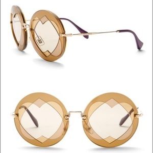 MIU MIU LAYERED HEART ROUND GLASSES
